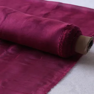 时尚宁静丝绸混纺亚麻麻麻面料红色紫色14m/m 54 ”女装服装