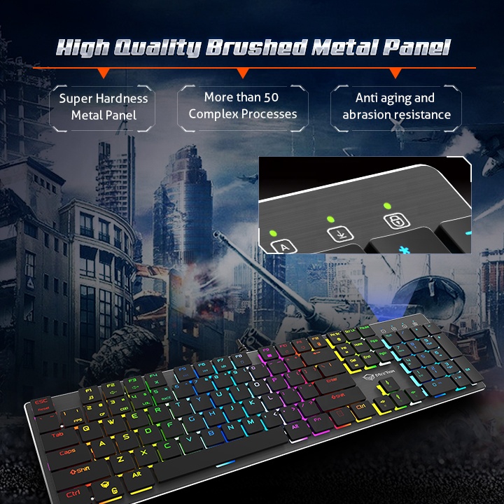 meetion mk80ゲームアクセサリーギア防水キーボード機械的led