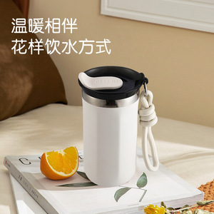 Tasse thermos portable à double couche en acier inoxydable 304 de grande valeur tasse à café portable avec corde de cadeau d'affaires pour l'extérieur nouveau - Product Image 3
