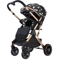 Poussette de voyage pliable réglable en hauteur avec siège réversible et grand espace de rangement
