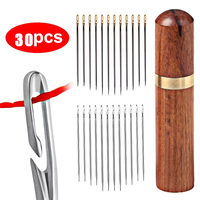 30 pièces aiguille à coudre aveugle pour personnes âgées en acier inoxydable rapide automatique auto-enfilage aiguille épingles à coudre bricolage poinçon aiguille enfileur