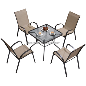 Juego de sillas de eslinga seccionales para exteriores redondas pequeñas económicas con mesa de comedor - Product Image 3