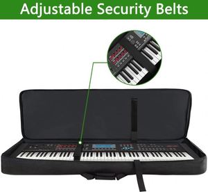 Free Sample Custom Large Keyboard <b>Bag</b> 61-Key Slim Carbon Fiber Case with <b>Wheels</b> Wheeled Keyboard <b>Bag</b> with Keys - Product Image 6