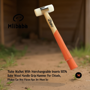 Maillet Ttake avec inserts interchangeables 5076, manche en bois, poignée orange, pour ciseaux à bois - Product Image 3