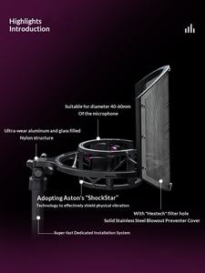 <span class=keywords><strong>ASTON</strong></span>/<span class=keywords><strong>Aston</strong></span> <span class=keywords><strong>Swift</strong></span> Shield : Support antichoc intégré pour microphone avec filtre anti-pop et protection contre le bruit - Product Image 2