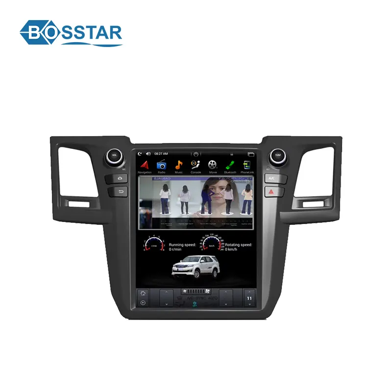 Reproductor Multimedia para coche con pantalla Tesla, Unidad Principal para Toyota Fortuner, HILUX, Revo, 2007-2015, Android, Radio, navegación, Audio estéreo