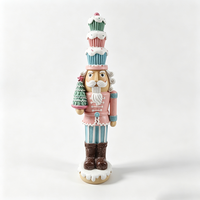 Figurine de soldat casse-noisette de style vintage, ornement de Noël en résine, décoratif peint à la main, objet de collection pour la maison ou le bureau