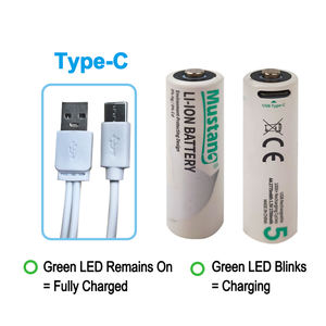 แบตเตอรี่ลิเธียมไอออน 1.5v 1700mWh แบตเตอรี่แบบชาร์จไฟพอร์ต AA Type-C - Product Image 6