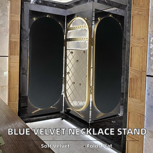 Nouveau design Présentoir à bijoux en velours bleu avec buste pliable - Product Image 2
