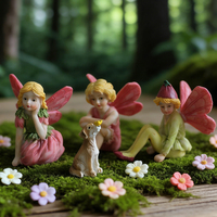 Figurines de fées miniatures avec ailes, en résine, faites à la main, peintes à la main, taille personnalisée, accessoires pour pot de jardin, objets de collection, marque Wutong