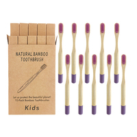 Brosse à dents en bambou naturelle pour adultes et enfants, style 2020 Vbatty, logo personnalisé, couleur personnalisée, vente en gros, lot de 12