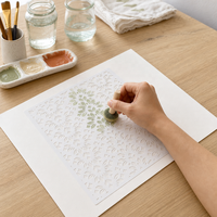 4 pièces, 205*250 mm, pochoirs à gâteau réutilisables en plastique PET pour l'impression de crème au beurre et les travaux manuels DIY