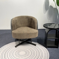 Fauteuil d'appoint pivotant en tissu, chaise de détente ronde rembourrée, canapé individuel moderne pour salon, balcon, ou salle de séjour