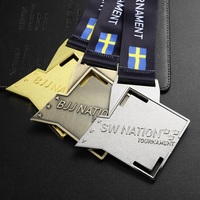 Médailles de prix du tournoi des nations Médailles en alliage de zinc en métal 3D Logo personnalisé Médailles de jiu-jitsu brésilien en laiton double face or argent