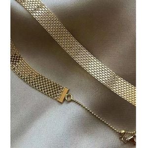 Xinfly Customizable 2.4mm 3.6mm 2025 Luxury Italian Flat Mesh Link <b>Bracelets</b> <b>Solid</b> 18k Gold Necklace for Parties - Product Image 3