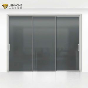 <span class=keywords><strong>Puerta</strong></span> de vidrio sin marco moderna de <span class=keywords><strong>3</strong></span> paneles, apilamiento telescópico, aleación de aluminio, característica impermeable para oficina, cocina, comedor, partición - Product Image 1