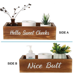 <strong>Nice</strong> <strong>Butt</strong> Bathroom Decor Box, Wooden Toilet Paper Holder - 2 Sides with <strong>Nice</strong> <strong>Butt</strong> and Hello Sweet Cheeks Bathroom Sign - Product Image 4