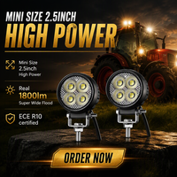 2 Inch 20W Real 1800lm Small LED Work Lights avec ECE R10 EMC Pour Moto Tracteur Voiture Offroad Flood Beam Work Lamp 12v 24v