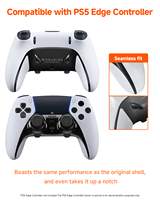 Poignée en caoutchouc souple multicolores avec bande décorative, adaptée au remplacement de la coque arrière de la manette PS5 Edge, antidérapante