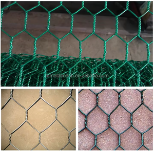 Maille de fil d'acier galvanisé à armure hexagonale avec revêtement en PVC vert/noir, services de pliage et de découpe, filet de protection pour gabions - Product Image 2