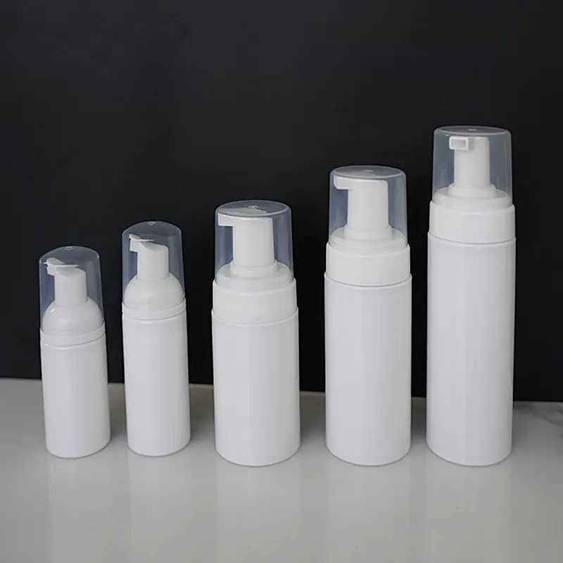 Leerer Kunststoff 30ml 50ml 60ml 100ml 150ml 200ml Transparente weiße Haustier-Gesichtsreiniger-Mousse-Schaum-Pump flasche