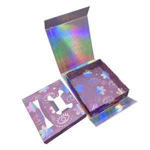 Vente en gros de boîte cadeau magnétique pliante de luxe personnalisée Boîte d'emballage cosmétique holographique en papier avec carte d'insertion en papier - Product Image 4