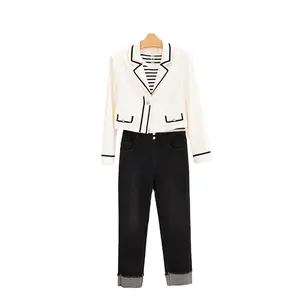 Short Coat Women New Commuter Professional Temperament Fashionall Match Color Contrast Design Niche For Varsity Jacket