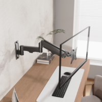 Nuevo Soporte de Pared para Monitor Individual AUKI ODM OEM, de Aleación de Acero Negro, 32 Pulgadas, Inclinación de 45 Grados, Resorte de Gas, Soporta 10 kg
