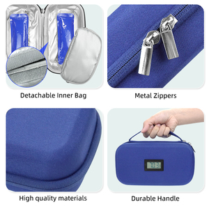 Chất Lượng Cao Xách Tay Insulin Mát Du Lịch Bệnh Tiểu Đường Thuốc Mát Organizer Với 2 Tái Sử Dụng Túi Nước Đá Cho Insulin - Product Image 3