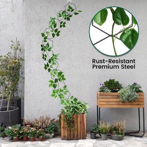 Treillis hexagonal mural en fer pour plantes grimpantes d'intérieur, idéal pour azalées, monstera, pothos et <span class=keywords><strong>lierre</strong></span> - Product Image 2