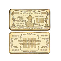 Todo diseño Metal Hierro USD Dólares Falso oro revestido Cuadrado Moneda Lingote