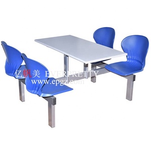 Muebles de comedor al aire libre Mesa de comedor moderna y silla Juego de Banco de mesa de 4 asientos Mesas de fibra de vidrio para restaurante Sillas a la venta - Product Image 3