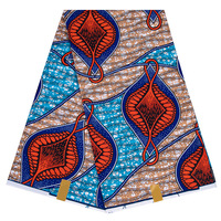 Kain Batik Afrika Etnik Bermotif Dua Sisi 100% Poliester, Bahan Tenun Elastis untuk Gaun Pernikahan, Bersertifikat untuk Anak Perempuan, Tersedia dalam Stok