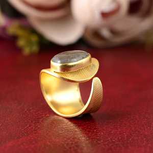 New Best Arrival Boho Geometric <b>Ring</b> Brass <b>Rings</b> For Women 18K Gold Plated Boho Chevron <b>Ring</b> Labradorite <b>Ring</b> Wholesale/OEM/ODM - Product Image 4