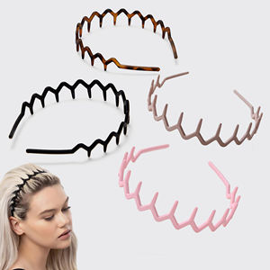 12 पीसी महिलाओं के बालों के साथ 12 पीसी महिला हेयरबैंड हेडबैंड प्लास्टिक हेयर होप्स हेडबैंड प्लास्टिक बाल हेवियर हेयर एक्सेसरीज़ - Product Image 1