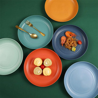 Assiette en mélamine réutilisable sans BPA, résistante aux chutes, compatible micro-ondes et lave-vaisselle, jetable pour la rentrée scolaire