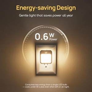 Mini Lámpara Nocturna LED con Sensor, Enchufe EU/US, Lámpara de Pared Cuadrada para Dormitorio, Pasillo, Escaleras, 110V 220V - Product Image 4
