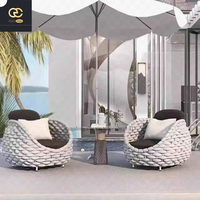 Nuevo Diseño Nórdico Europeo, Sofá Combinado de Mimbre de Lujo para Exteriores, Muebles de Terraza de Diseño Simple para Villa