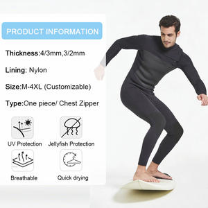 Traje de <span class=keywords><strong>Neopreno</strong></span> Elástico para Hombre, para Surf y Buceo, de <span class=keywords><strong>4</strong></span>/3mm o <span class=keywords><strong>3</strong></span>/2mm, de una Pieza, con Cierre en el Pecho, Térmico - Product Image 3