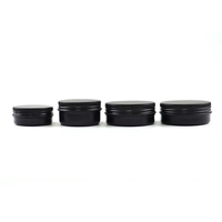 Pot cosmétique en aluminium coloré 30g 60g 50g 80g 100g 250g, boîte en aluminium noir pour savons et bougies
