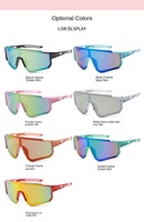 Lunettes de soleil de sport polarisées UV400, lunettes de cyclisme coupe-vent, lunettes de sport de plein air, montures vertes, bleues et roses