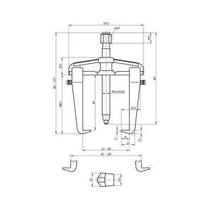 GEDORE - 1956361 Universal <b>puller</b> with brake - EAN 4036976120905 <b>PULLERS</b> MECHANICAL <b>PULLERS</b> - Product Image 2