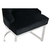 Chaise en acier et polyester 60x58x93 Velours noir