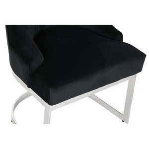 STEEL and POLYESTER <b>CHAIR</b> 60X58X93 <b>BLACK</b> <b>VELVET</b> - Product Image 5