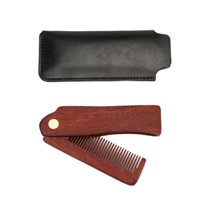 Fabrik preis Tragbarer anti statischer Sandelholz-Klapp kamm Custom Classic Mens <span class=keywords><strong>Pocket</strong></span> Faltbarer Bartkamm für den Heim-oder Salon gebrauch - Product Image 6