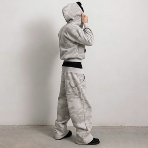 Conjunto Deportivo Personalizado <span class=keywords><strong>para</strong></span> <span class=keywords><strong>Hombre</strong></span>, Camuflaje, Felpa Francesa, Algodón, 2 Piezas, Estilo Urbano Holgado, Sudadera con Capucha y Pantalones Deportivos - Product Image 3