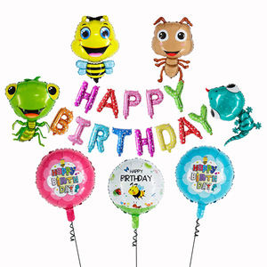 Ballons en aluminium de <span class=keywords><strong>18</strong></span> pouces, motif animaux insectes de dessin animé (abeille, coccinelle, grenouille, escargot), mignons, pour décoration de fête d'anniversaire - Product Image 2