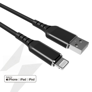 Câble USB-A 8 broches certifié MFi, charge rapide 3A, conducteurs en cuivre étamé, gaine en PVC, <span class=keywords><strong>2m</strong></span>, pour appareils iPhone, MacBook et Android - Product Image 1