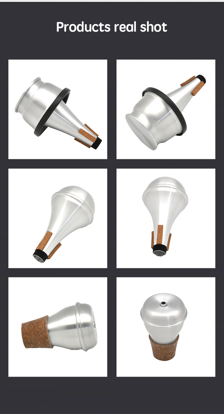 Wholesale Aluminium Alloy Trumpet Mute Wind Instruments Silence Accessories Silver Trumpet Mute