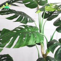 Grandes feuilles artificielles de palmier tropical en plastique, fausse feuille de tortue Monstera pour décorations de Pâques et du Nouvel An